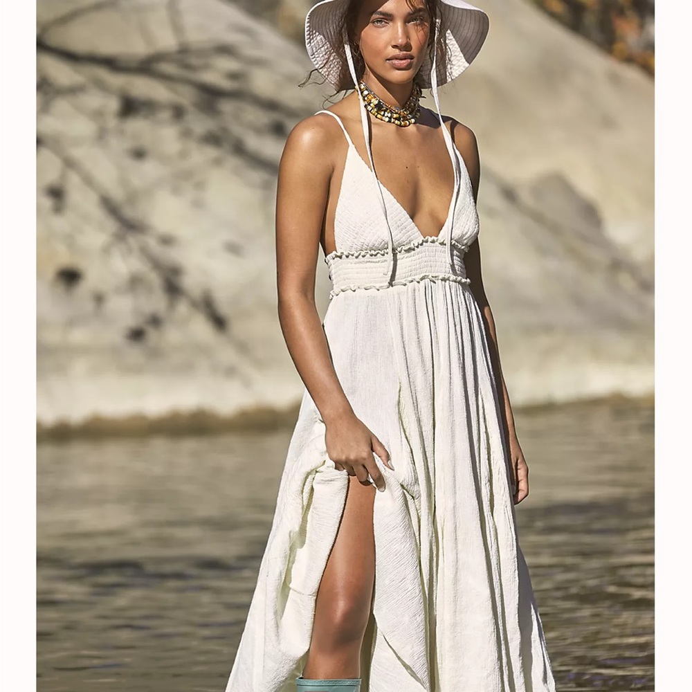 Free people heat haze maxi dress in white